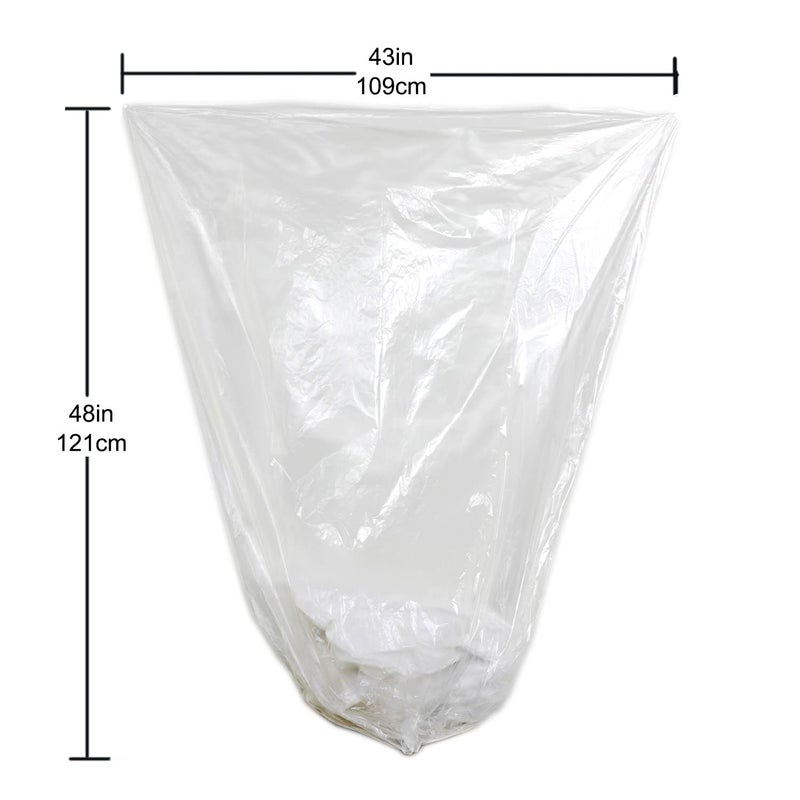TYPLASTICS 45-48 Gallon Clear Trash Can Liners - 43" x 48" - High Density Garbage Bags - 200 Pack - Multipurpose for Office, Yard, Recycling, Industrial and Commercial - Image 2